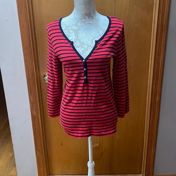 J. Crew Tops - NWOT J Crew nautical stripe Perfect Fit long sleeve tee. Size L